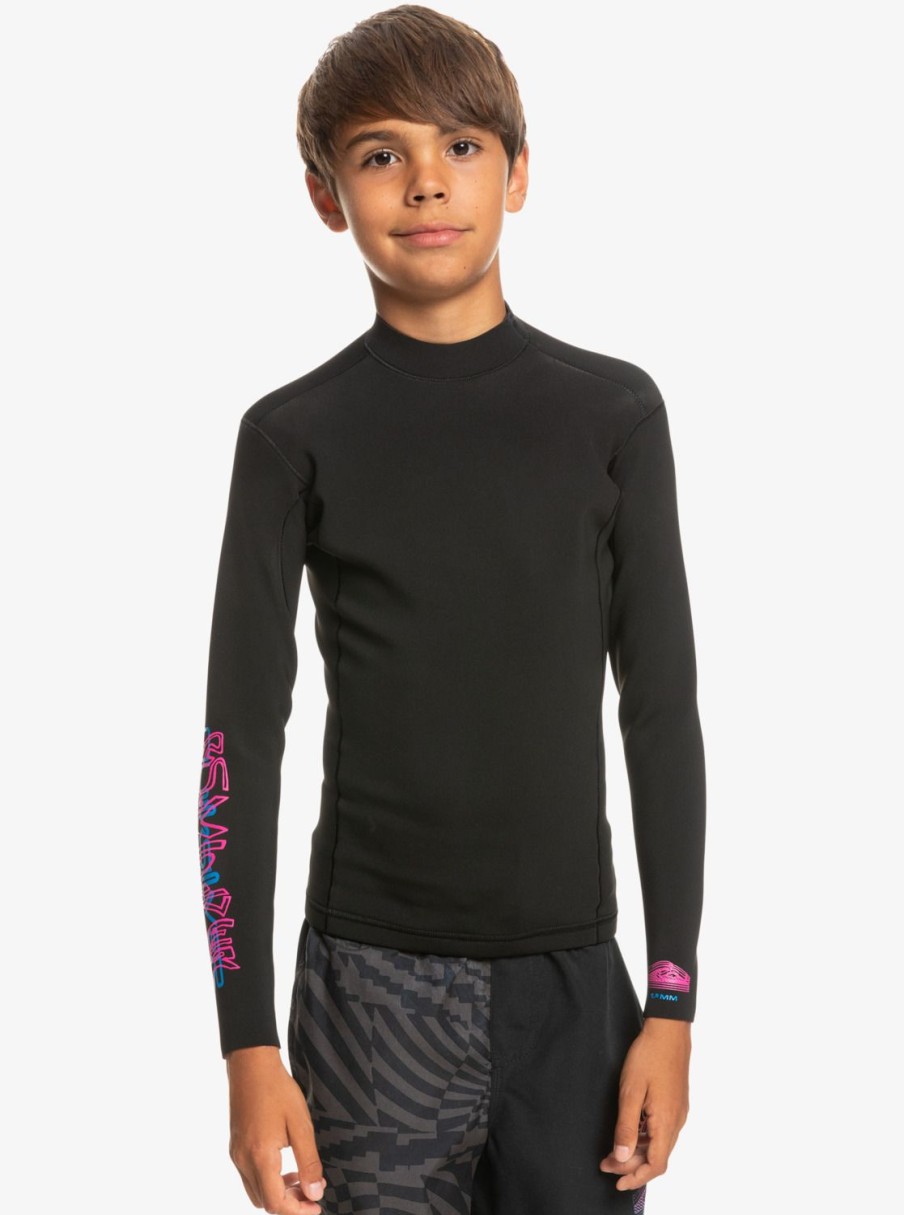 Garcon Quiksilver Combinaisons De Surf | 1.5Mm Everyday Sessions – Veste Neoprene Manches Longues Pour Garcon 8-16 Ans Black