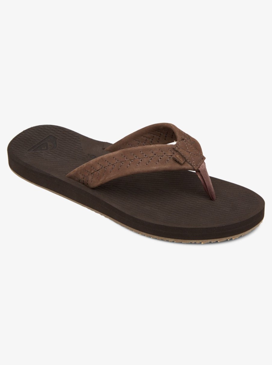 Homme Quiksilver  | Left Coasta – Sandales En Cuir Pour Homme Brown/Brown/Brown