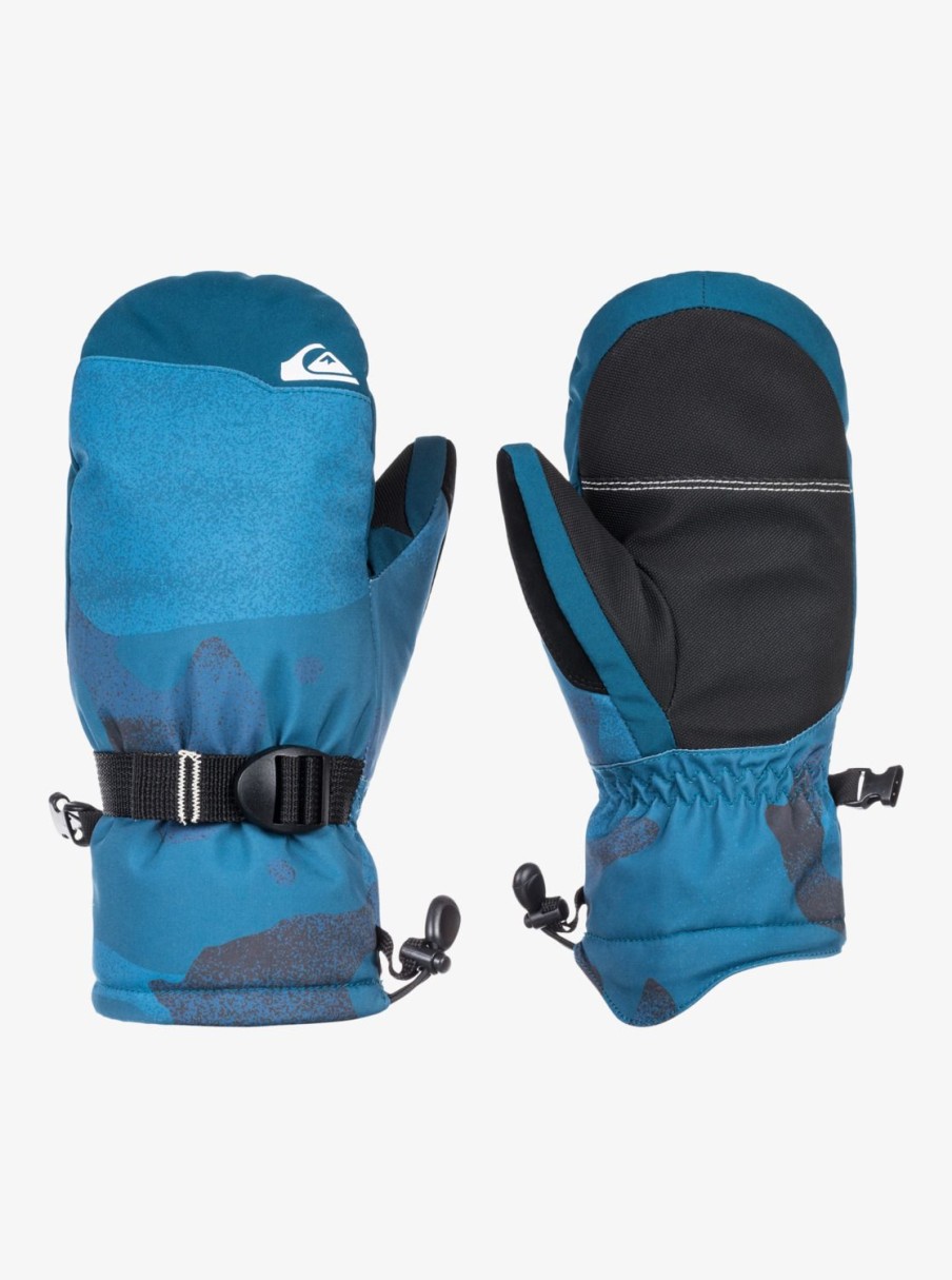 Garcon Quiksilver Accessoires | Mission – Gants De Snow/Ski Pour Garcon Spray Camo Majolica Blue