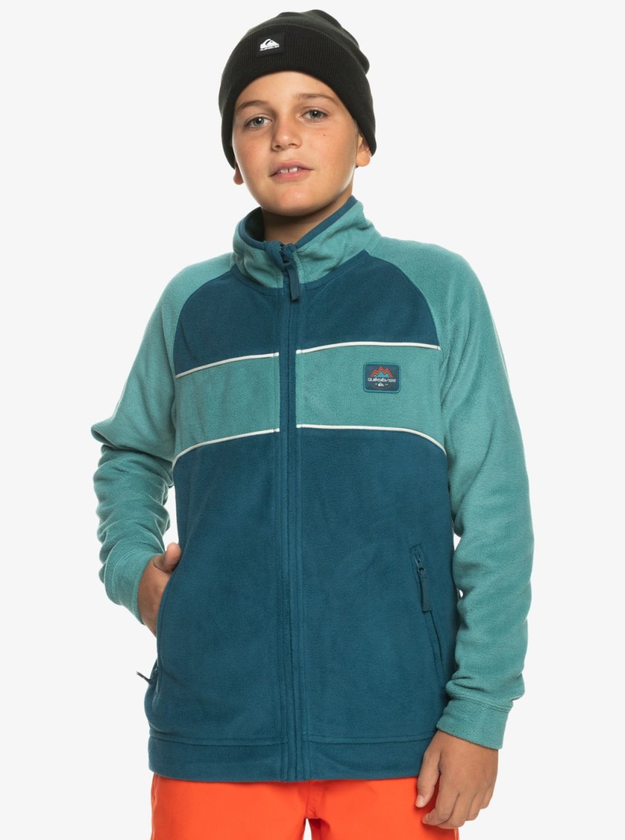 Garcon Quiksilver Sweats | Powder Chaser – Polaire Technique Pour Garcon 8-16 Ans Majolica Blue