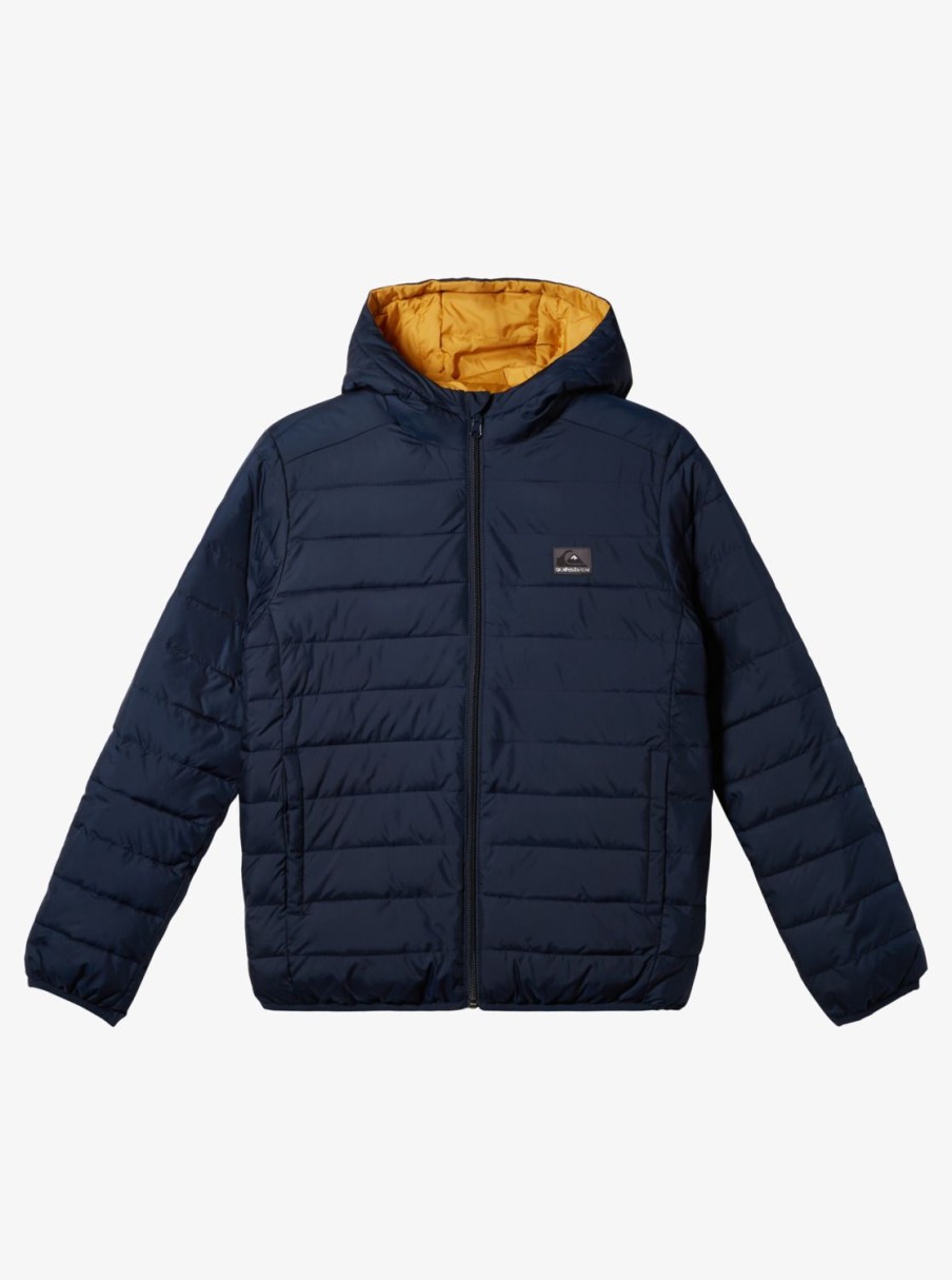 Garcon Quiksilver Vestes & Manteaux | Scaly – Doudoune Reversible Pour Garcon 8-16 Navy Blazer