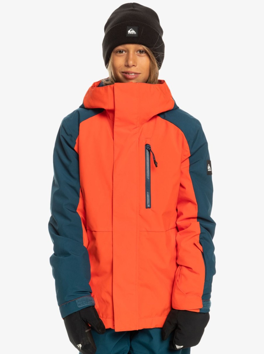 Garcon Quiksilver Accessoires | Mission Block – Veste De Snow Technique Pour Garcon 4-16 Grenadine