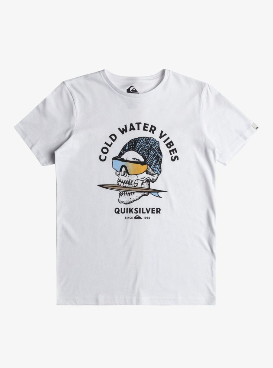 Garcon Quiksilver T-Shirts | Qs Skull – T-Shirt Pour Garcon 8-16 White