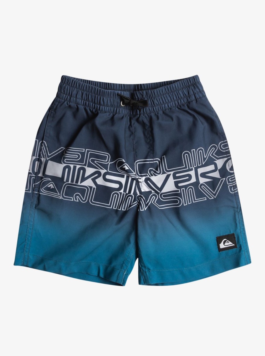 Garcon Quiksilver Boardshorts | Everyday Wordblock 13″ – Short De Bain Pour Garcon 2-7 Navy Blazer