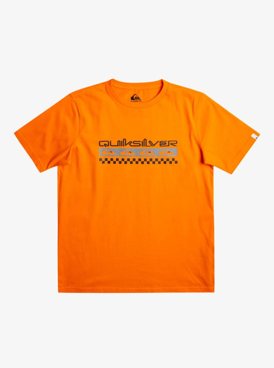 Garcon Quiksilver T-Shirts | Omni Check Turn – T-Shirt Pour Garcon 8-16 Ans Celosia Orange