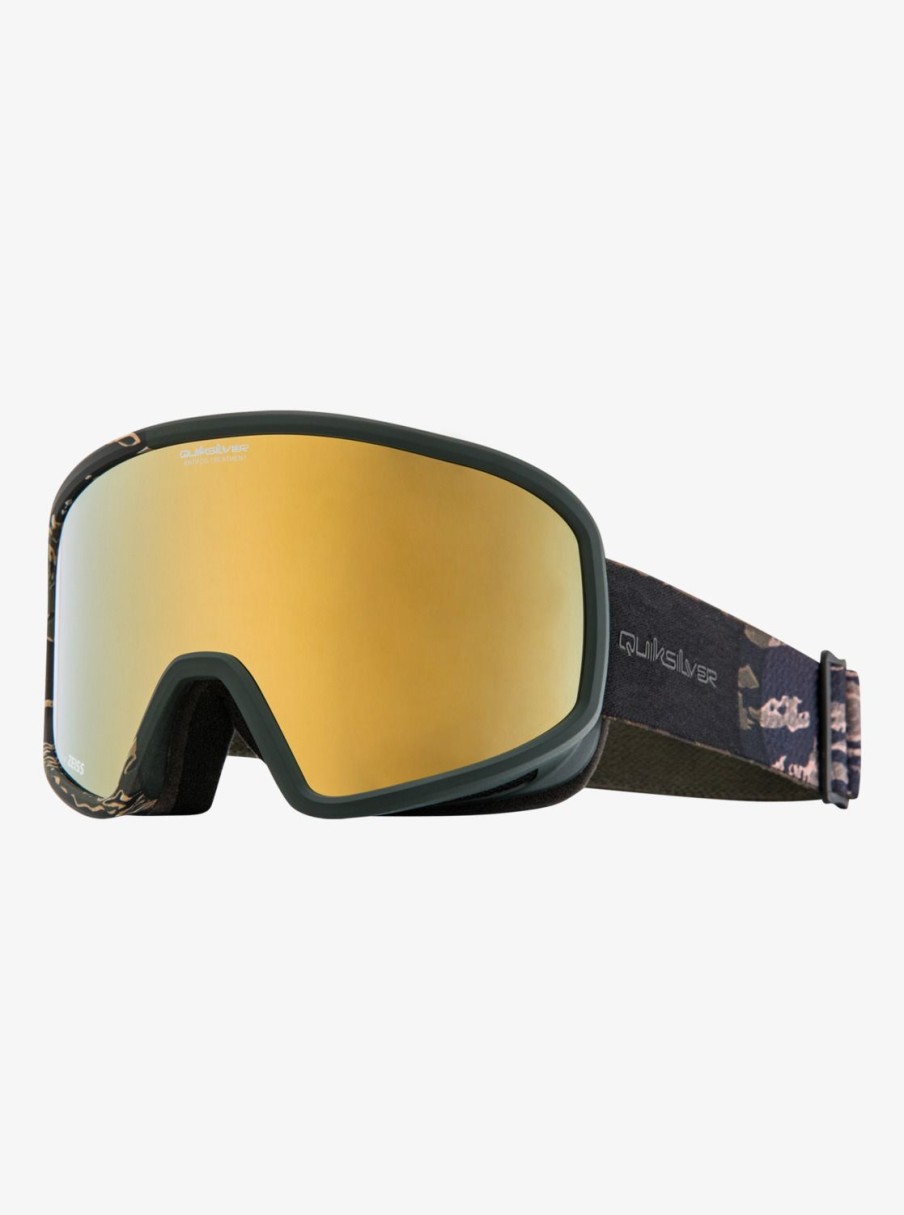 Homme Quiksilver Accessoires | Browdy Color Luxe – Masque De Ski/Snowboard Pour Homme Tiger Camo/Clux Ml Gold S3