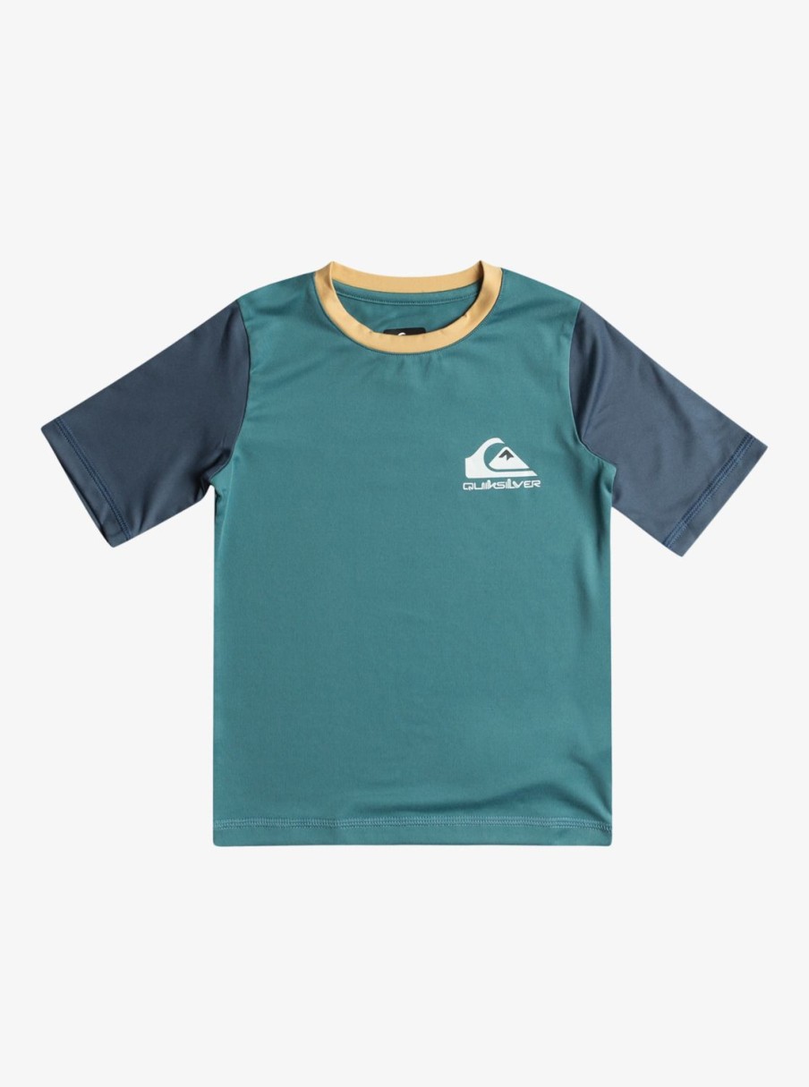 Garcon Quiksilver Lycras & Surf Tees | Heats Omni – Lycra Manches Courtes Upf 50 Pour Garcon 2-7 Brittany Blue