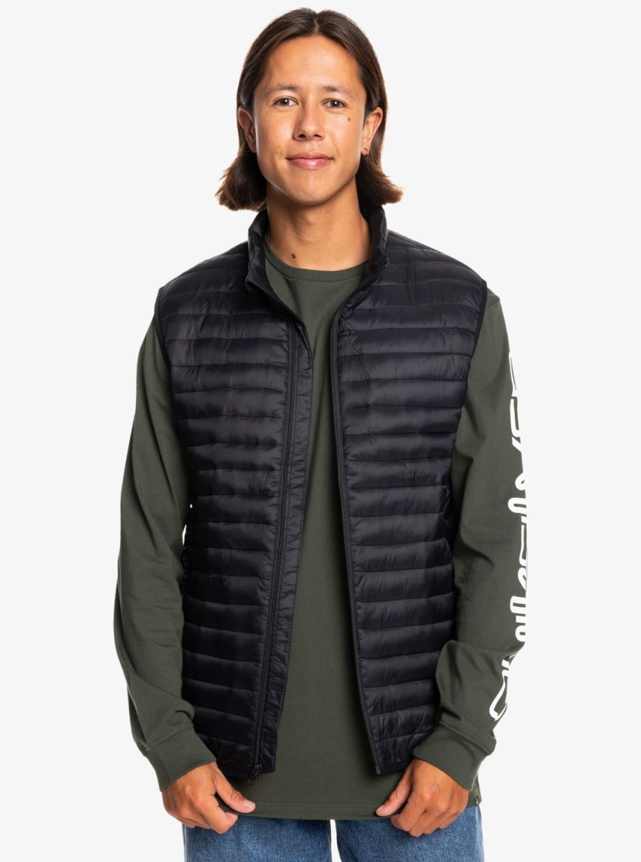 Homme Quiksilver Vestes & Manteaux | Scaly – Veste Sans Manches Legere Pour Homme Black