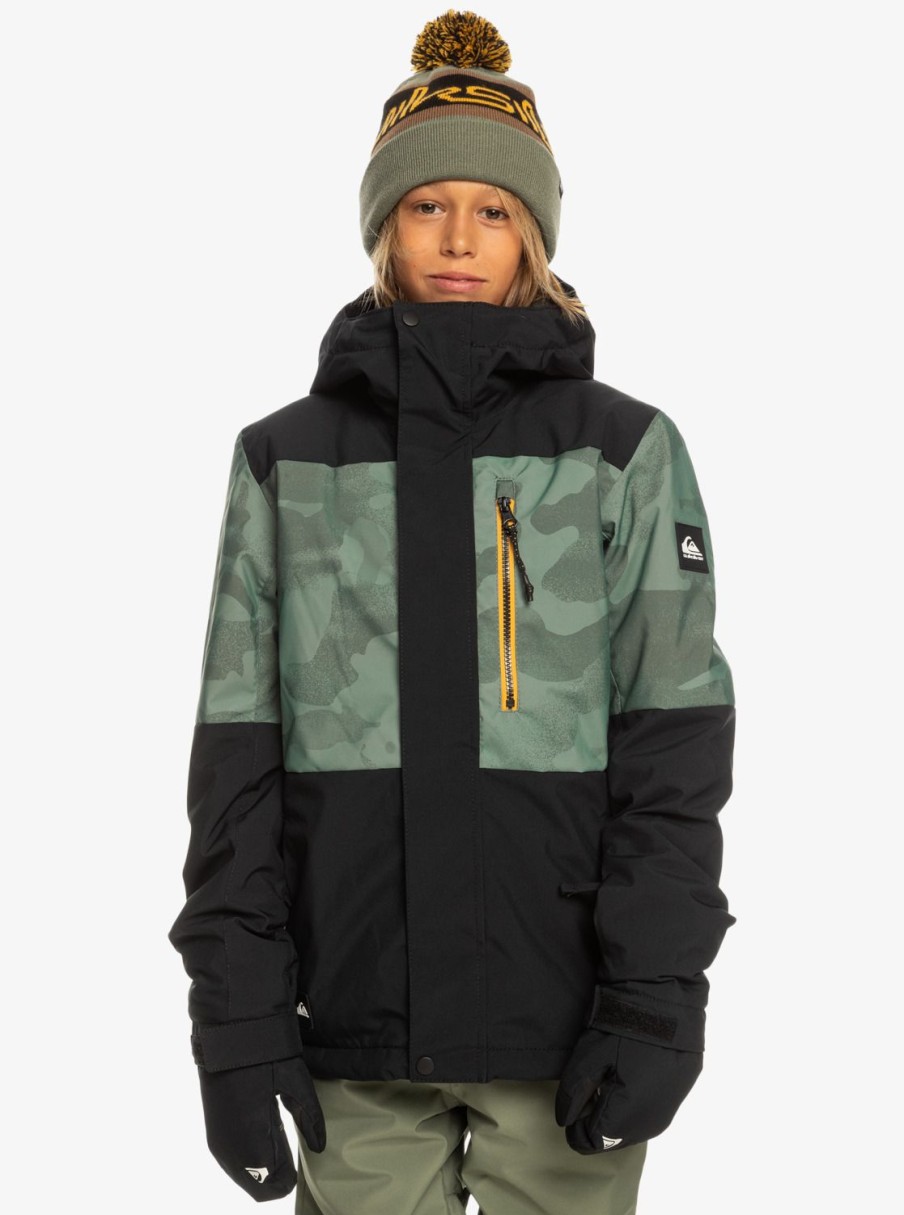 Garcon Quiksilver Accessoires | Mission – Veste De Snow Technique Pour Garcon Spray Camo Laurel Wreath