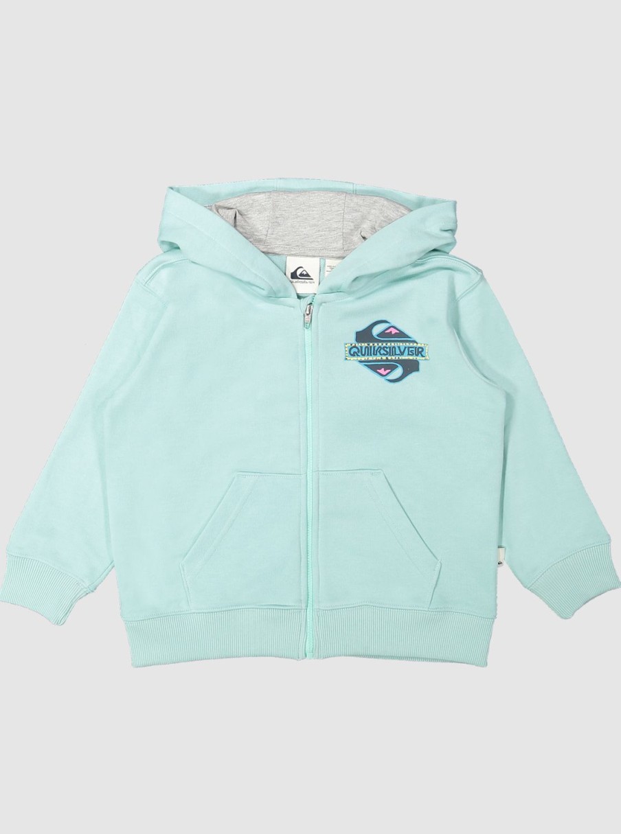 Garcon Quiksilver Sweats | Vintage Rising Lines – Sweat A Capuche Zippe Pour Garcon 2-7 Pastel Turquoise