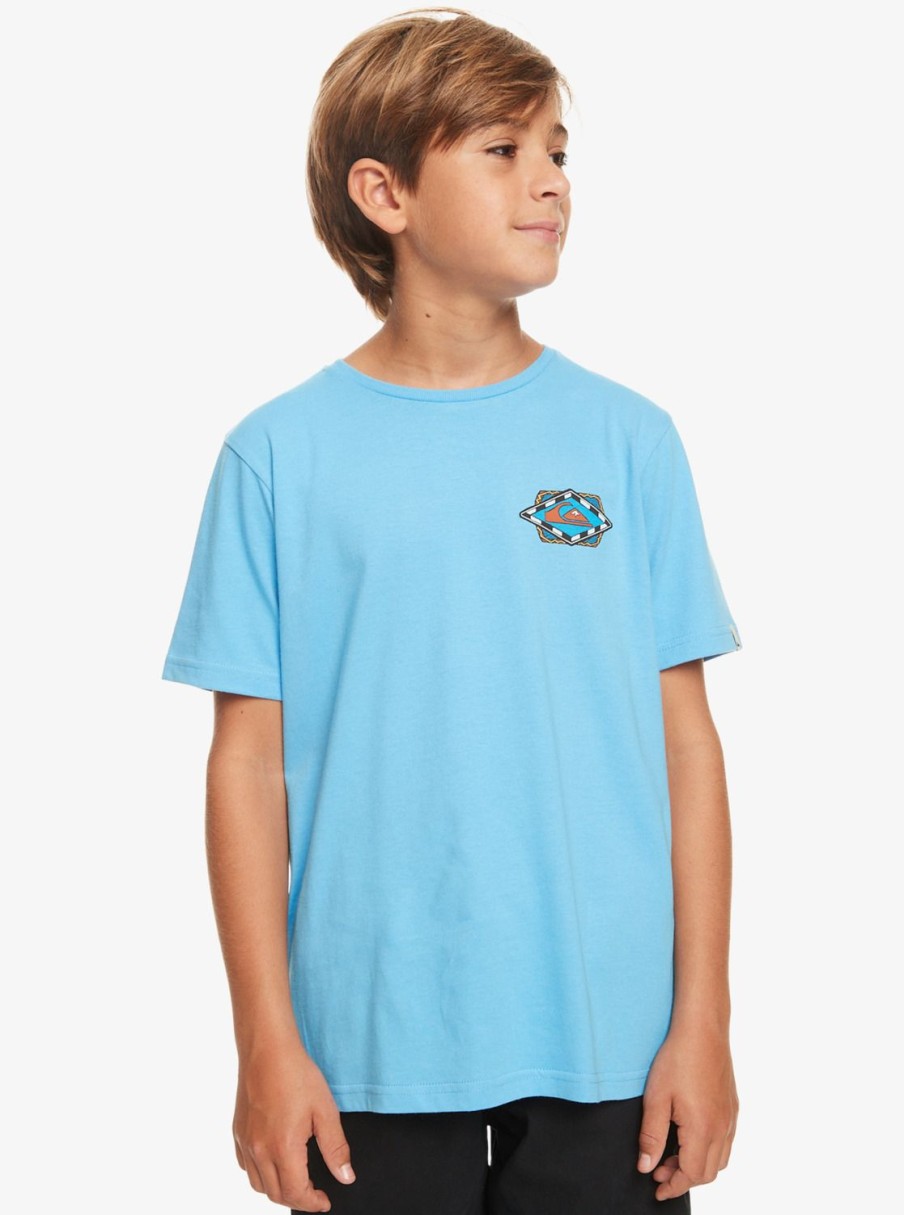 Garcon Quiksilver T-Shirts | Retro Wave – T-Shirt Pour Garcon 8-16 Azure Blue