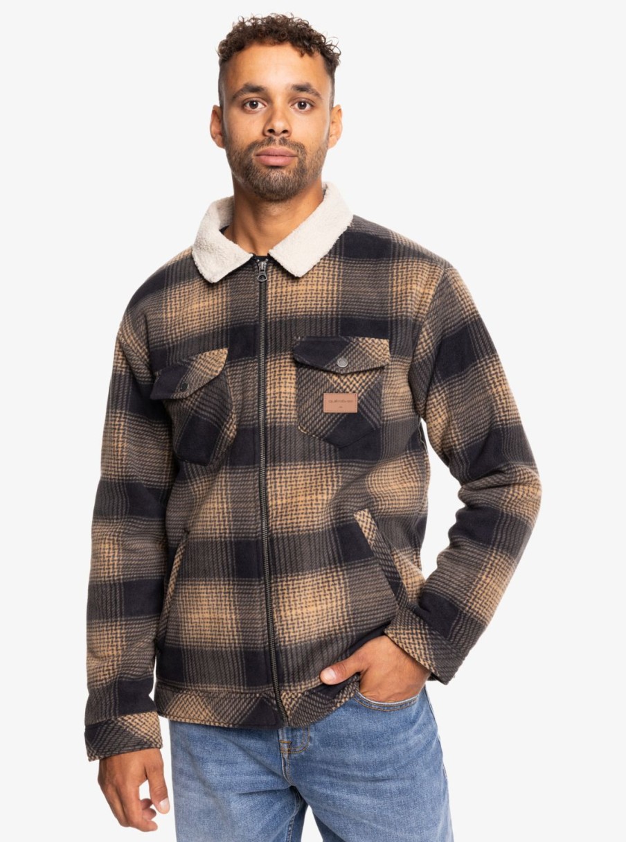 Homme Quiksilver Vestes & Manteaux | Tolala – Surchemise En Sherpa Pour Homme Tannin Deck Plaid