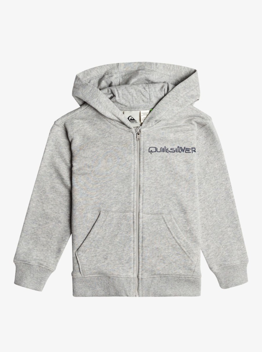 Garcon Quiksilver Sweats | Vintage Rising Lines – Sweat A Capuche Zippe Pour Garcon 2-7 Light Grey Heather