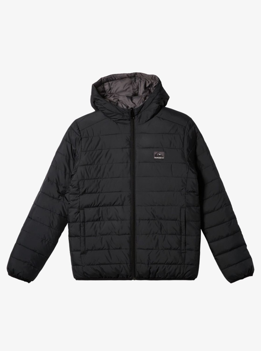 Garcon Quiksilver Vestes & Manteaux | Scaly – Doudoune Reversible Pour Garcon 8-16 Black