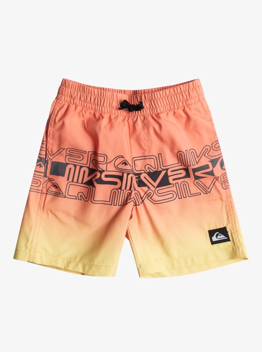 Garcon Quiksilver Boardshorts | Everyday Wordblock 13″ – Short De Bain Pour Garcon 2-7 Fresh Salmon