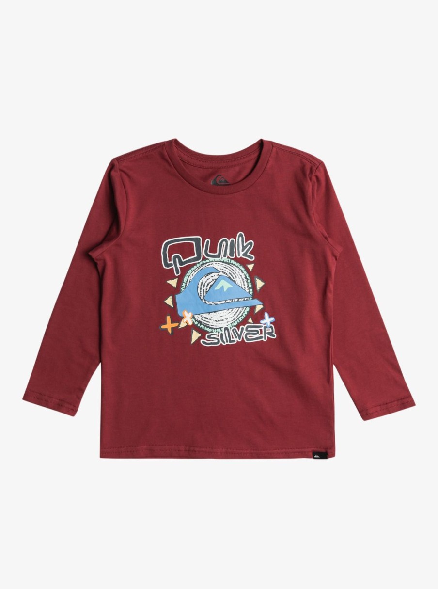 Garcon Quiksilver T-Shirts | Vintage Feel – T-Shirt Manches Longues Pour Garcon 8-16 Tibetan Red