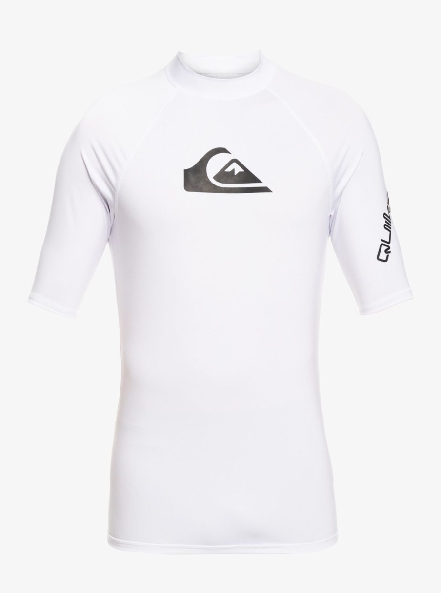 Garcon Quiksilver Lycras & Surf Tees | All Time – Lycra Manches Courtes Upf 50 Pour Garcon 8-16 Ans White