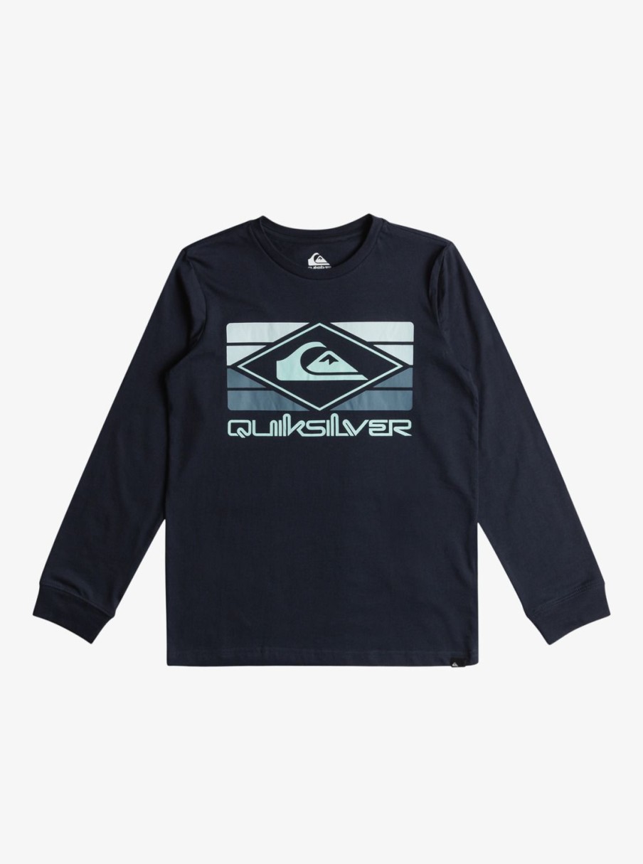 Garcon Quiksilver T-Shirts | Qs Rainbow – T-Shirt Manches Longues Pour Garcon 8-16 Navy Blazer