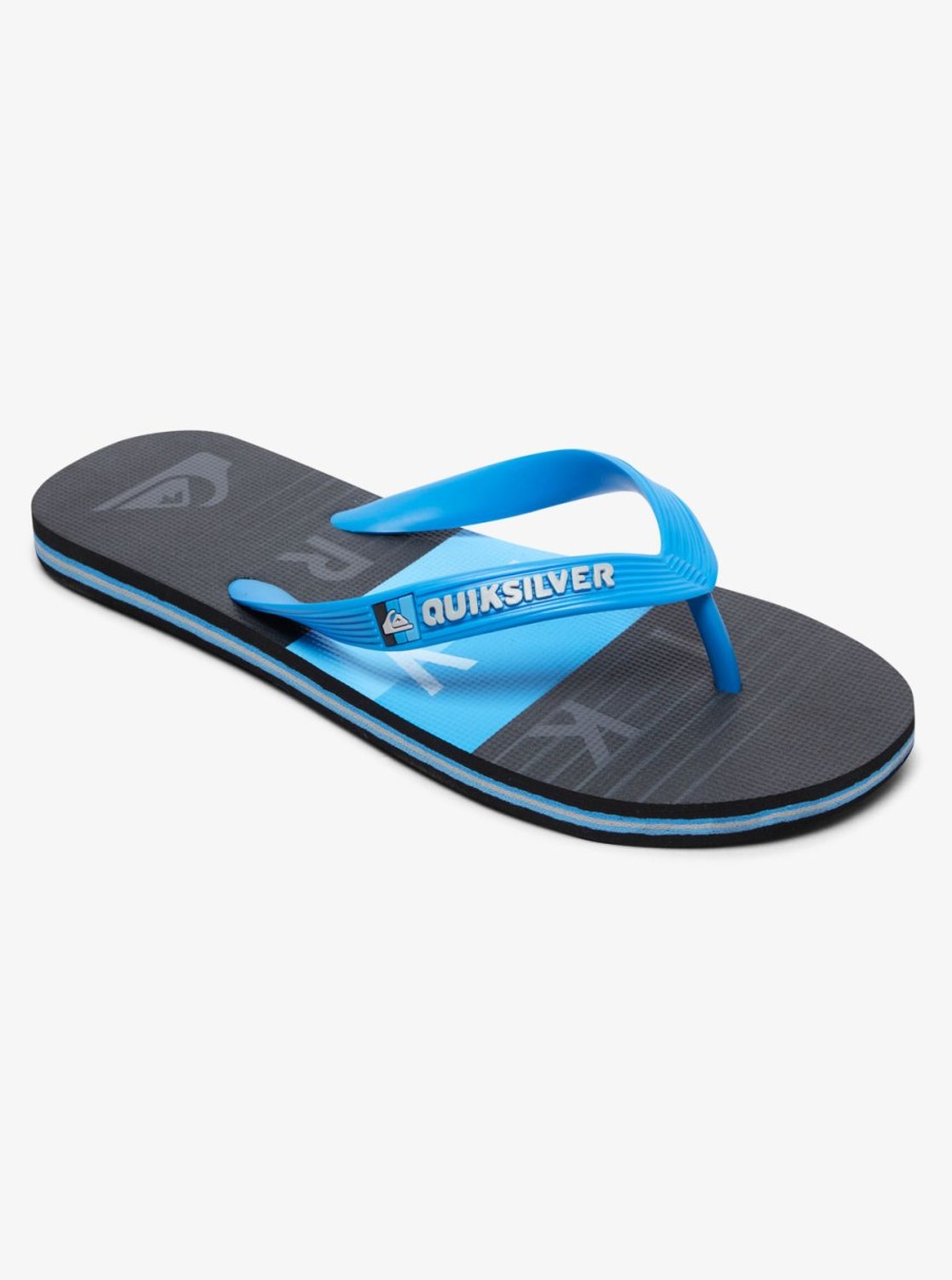 Garcon Quiksilver Tongs | Molokai Word Block – Tongs Pour Garcon Blue/Black/Blue