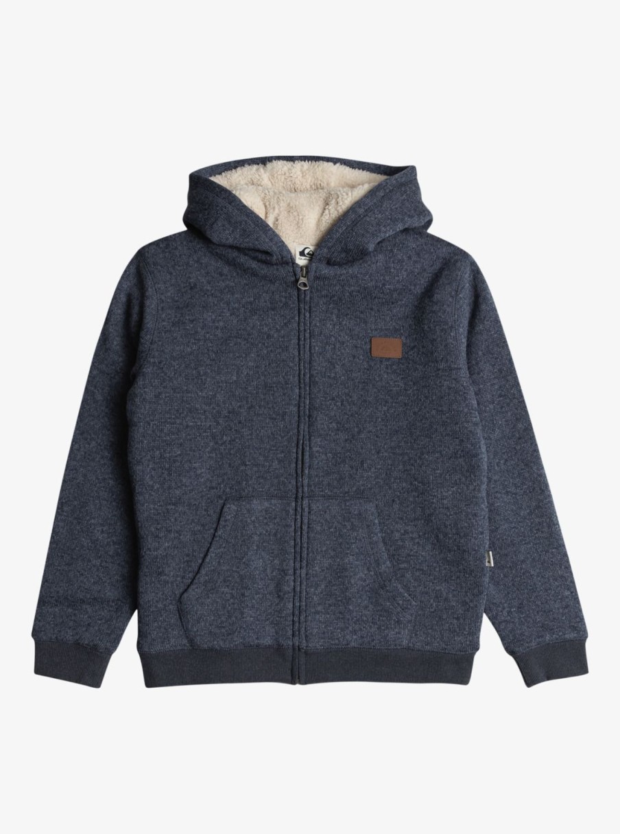 Garcon Quiksilver Sweats | Keller – Veste Polaire Sherpa A Capuche Pour Garcon 8-16 Navy Blazer Heather