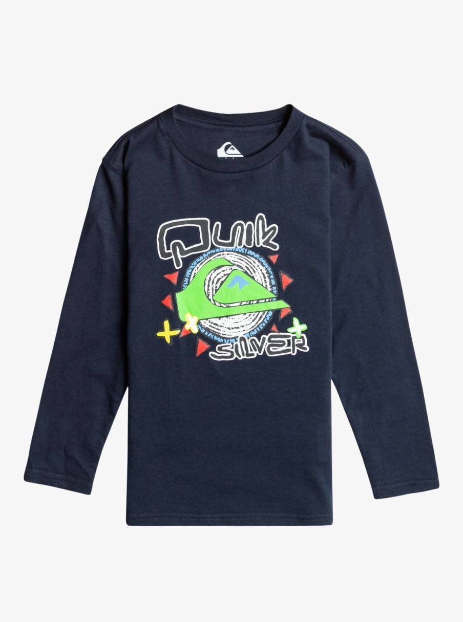 Garcon Quiksilver T-Shirts | Vintage Feel – T-Shirt Manches Longues Pour Garcon 8-16 Navy Blazer