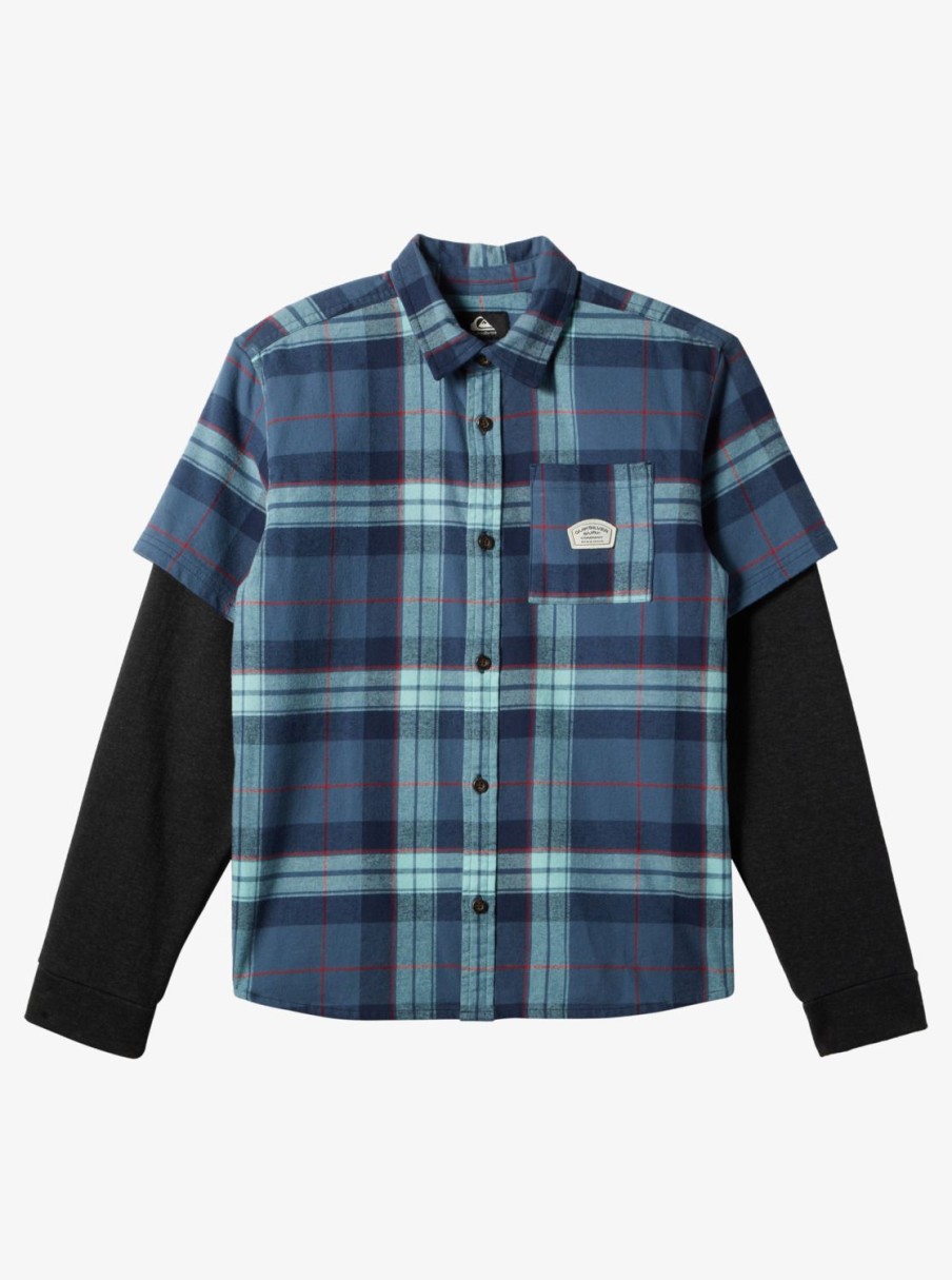 Garcon Quiksilver Chemises | Check This Up – Chemise A Manches Longues Oversize Pour Garcon 8-16 Ans Naval Academy Check This Up Ls