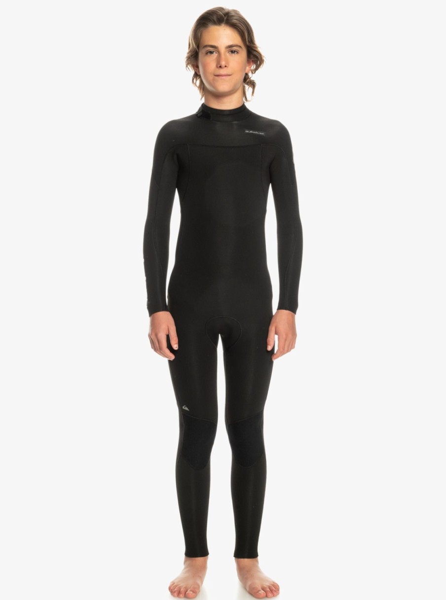 Garcon Quiksilver Combinaisons De Surf | 3/2Mm Everyday Sessions – Combinaison De Surf Back Zip Pour Garcon 8-16 Ans Black