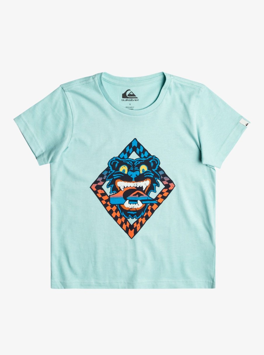 Garcon Quiksilver T-Shirts | Dirty Paws – T-Shirt Pour Garcon 8-16 Pastel Turquoise