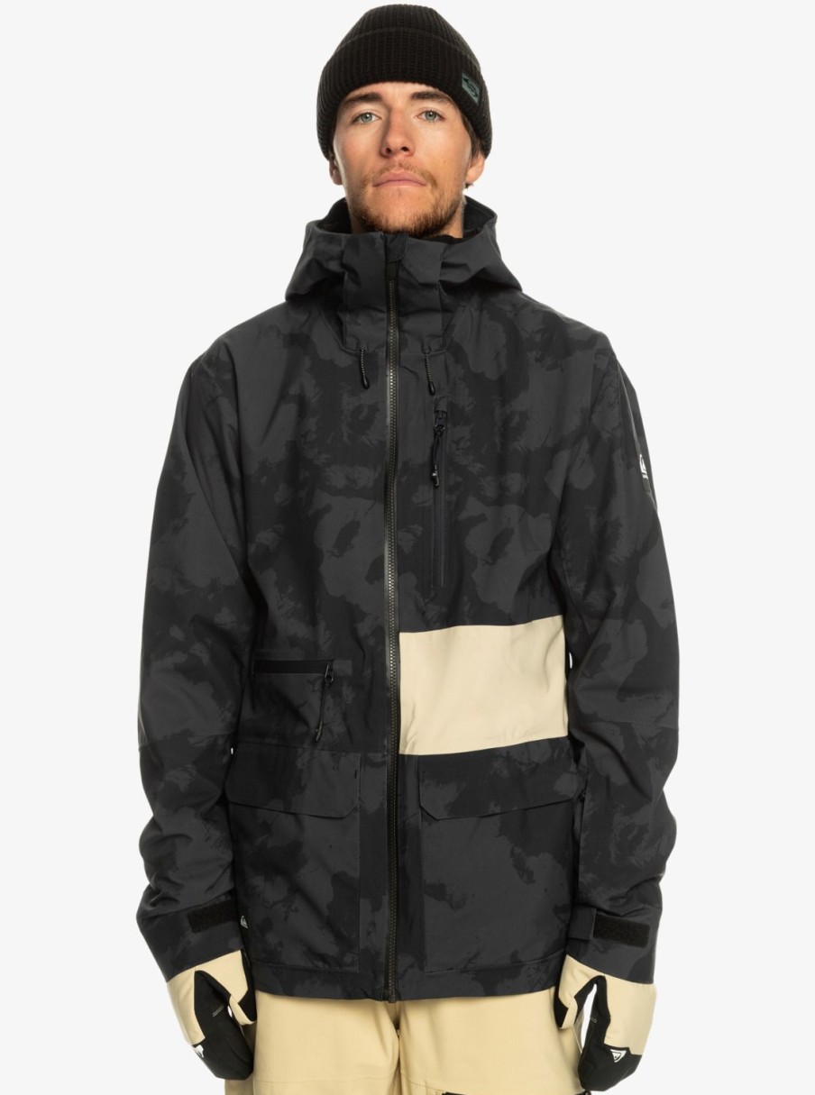 Homme Quiksilver Vestes De Snow | Sammy Carlson Stretch Quest – Veste De Snow Technique Pour Homme Tie Dye True Black