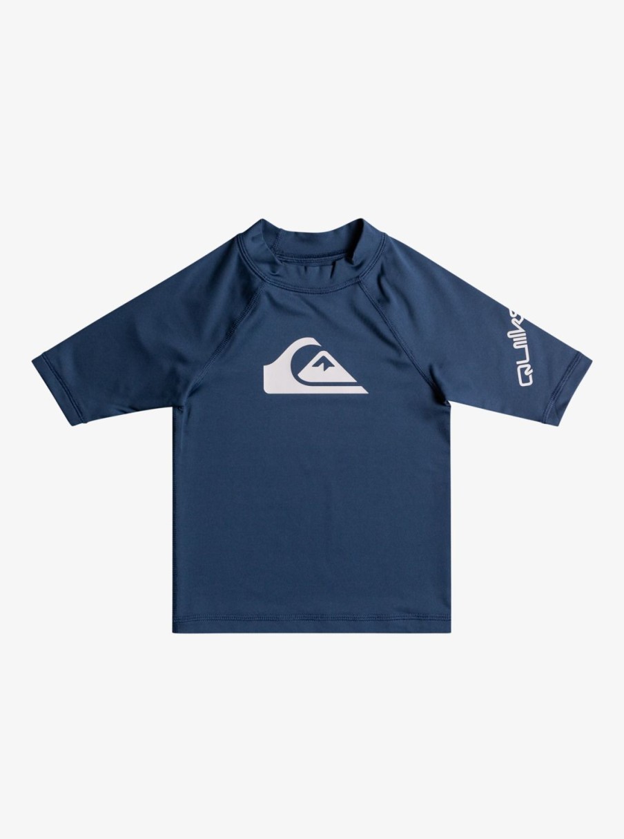 Garcon Quiksilver Lycras & Surf Tees | All Time – Lycra Manches Courtes Upf 50 Pour Garcon 2-7 Insignia Blue