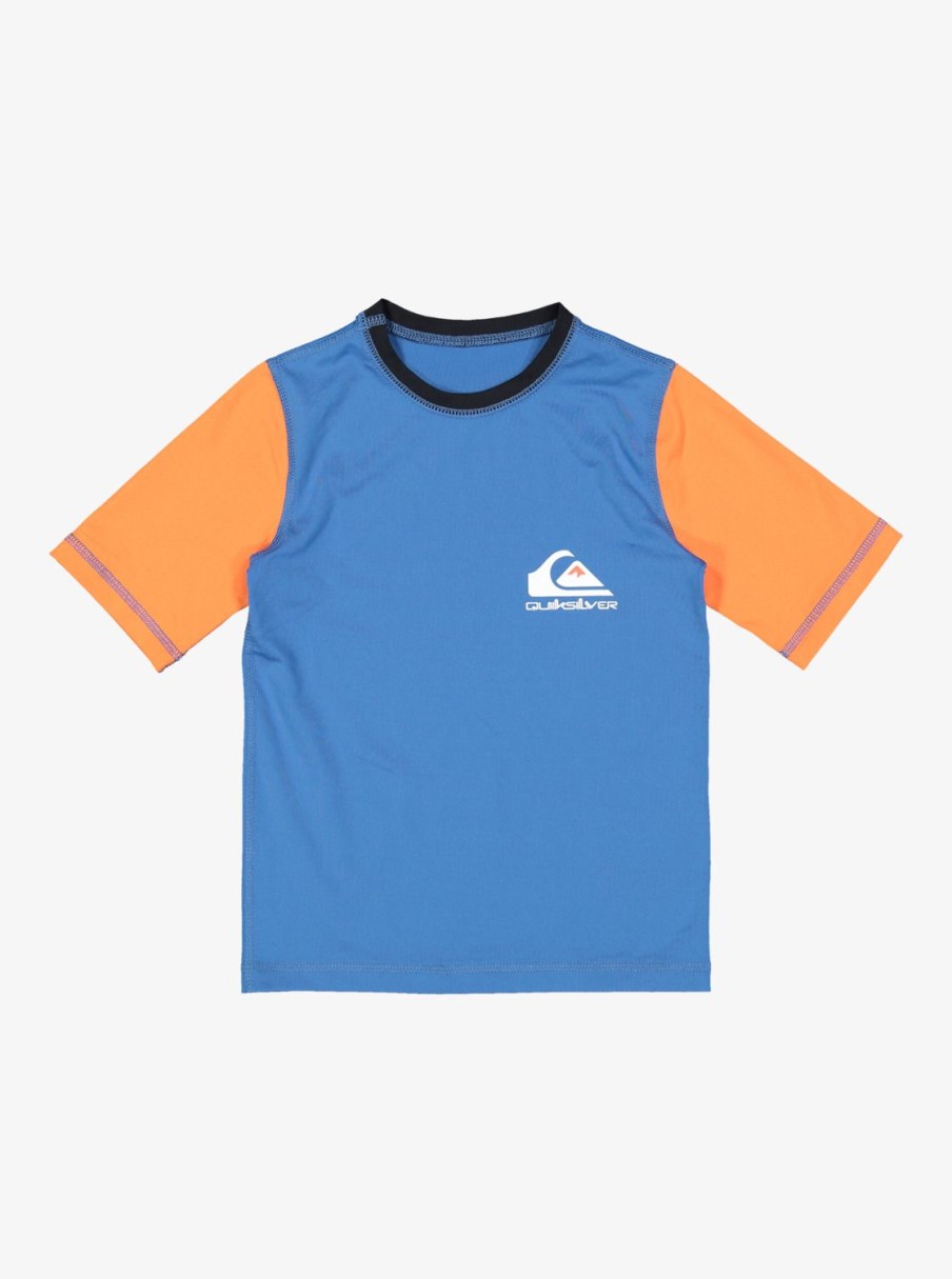 Garcon Quiksilver Lycras & Surf Tees | Heats Omni – Lycra Manches Courtes Upf 50 Pour Garcon 2-7 Vallarta Blue