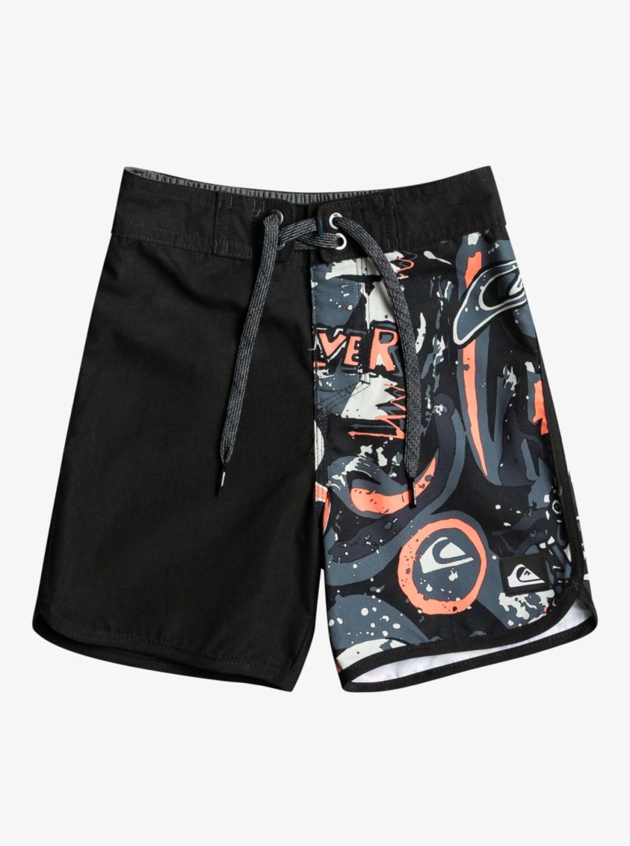 Garcon Quiksilver Boardshorts | Everyday Scallop 12″ – Boardshort Pour Garcon 2-7 Black