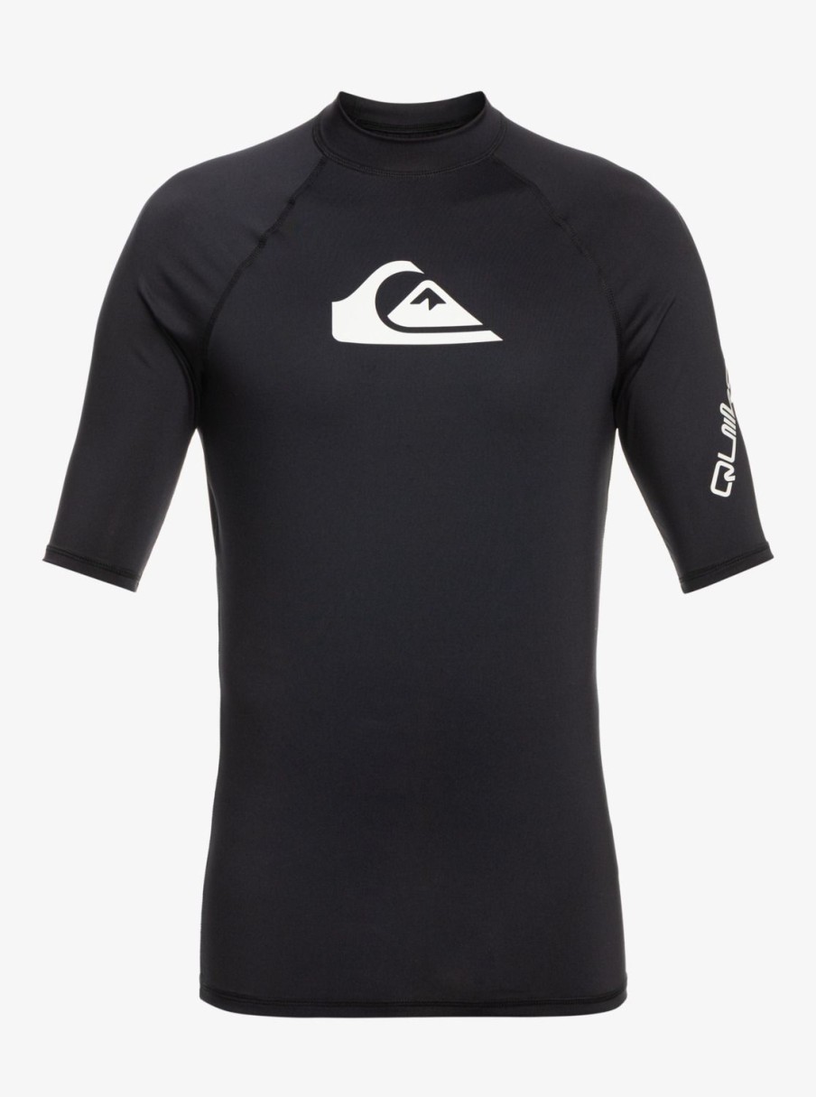 Garcon Quiksilver Lycras & Surf Tees | All Time – Lycra Manches Courtes Upf 50 Pour Garcon 8-16 Ans Black