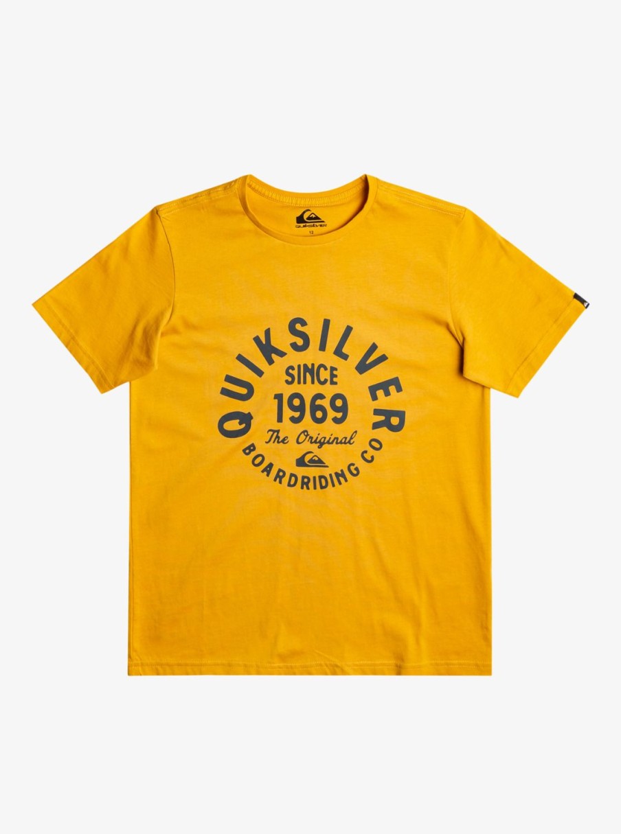 Garcon Quiksilver T-Shirts | Circled Script – T-Shirt Pour Garcon 8-16 Mustard