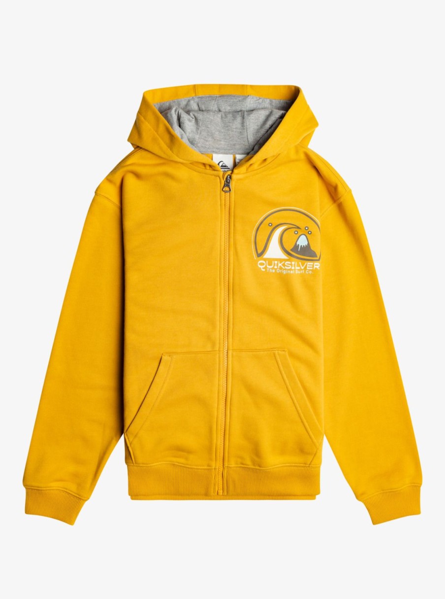 Garcon Quiksilver Sweats | Circle Way – Sweat A Capuche Zippe Pour Garcon 10-16 Mustard