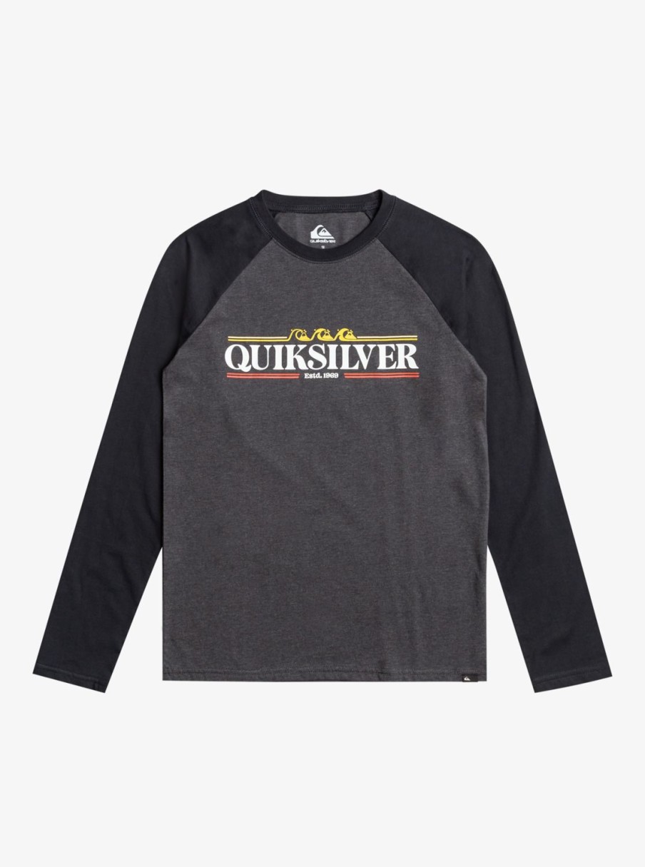 Garcon Quiksilver T-Shirts | Raglan – T-Shirt Manches Longues Pour Garcon 8-16 Charcoal Heather