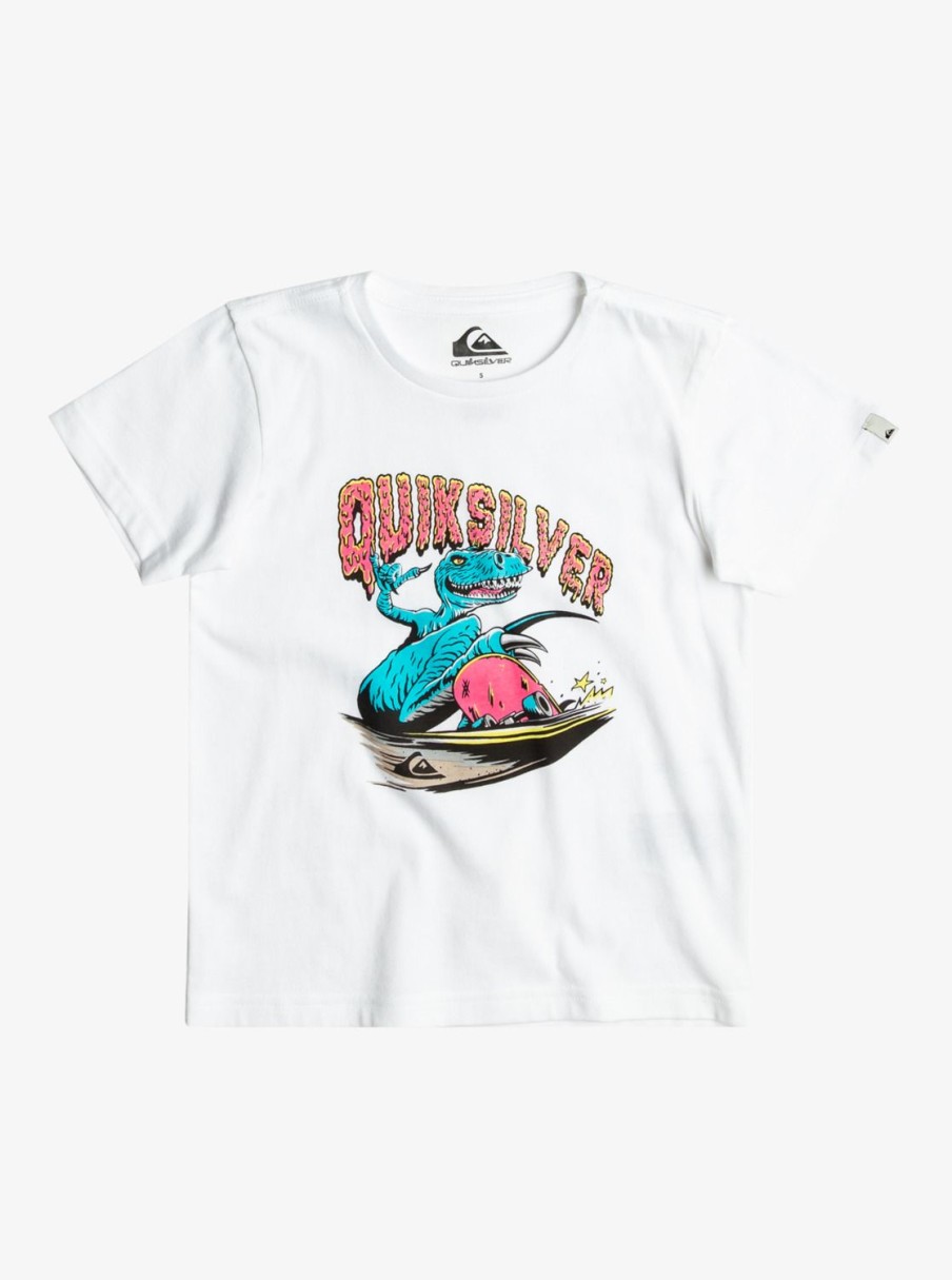 Garcon Quiksilver T-Shirts | Dinos Ride – T-Shirt Pour Garcon 8-16 White