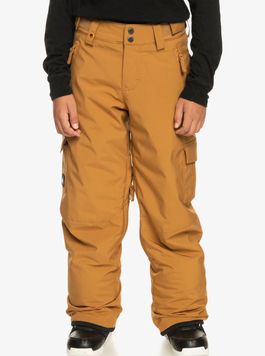 Garcon Quiksilver Accessoires | Porter – Pantalon De Snow Pour Garcon 8-16 Ans Bone Brown