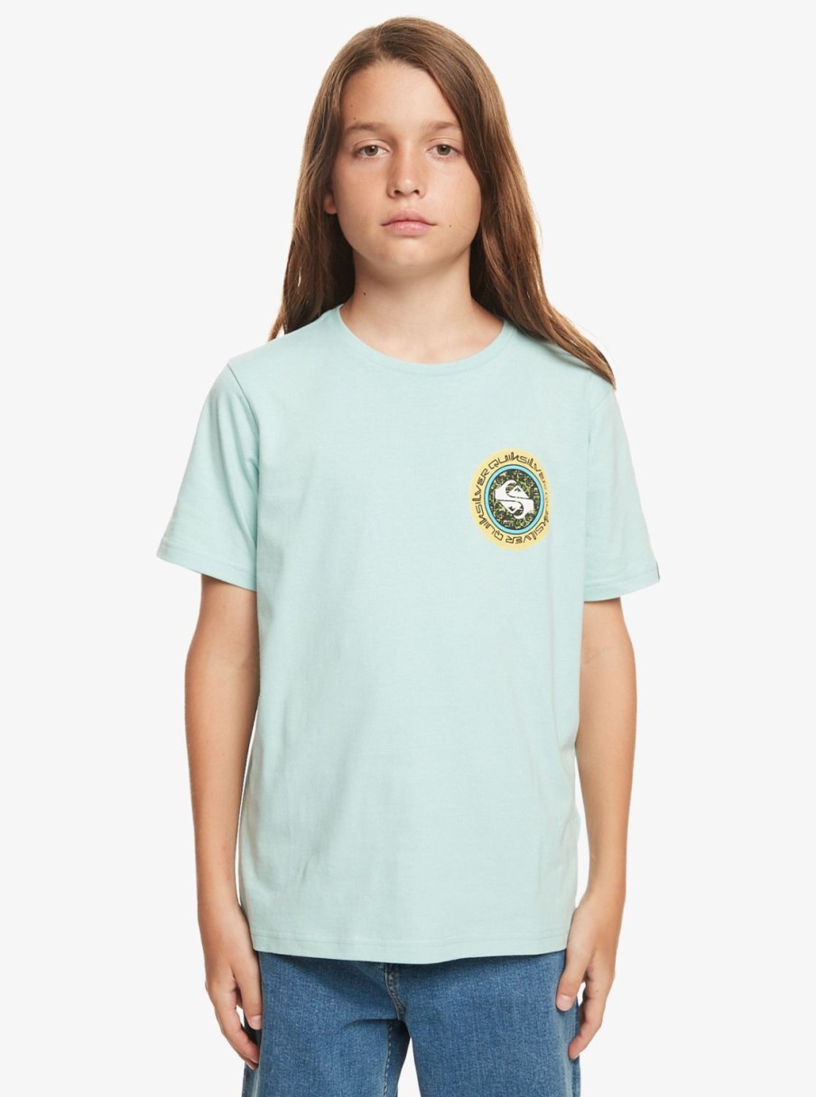 Garcon Quiksilver T-Shirts | Omni Circle – T-Shirt Pour Garcon 8-16 Pastel Turquoise