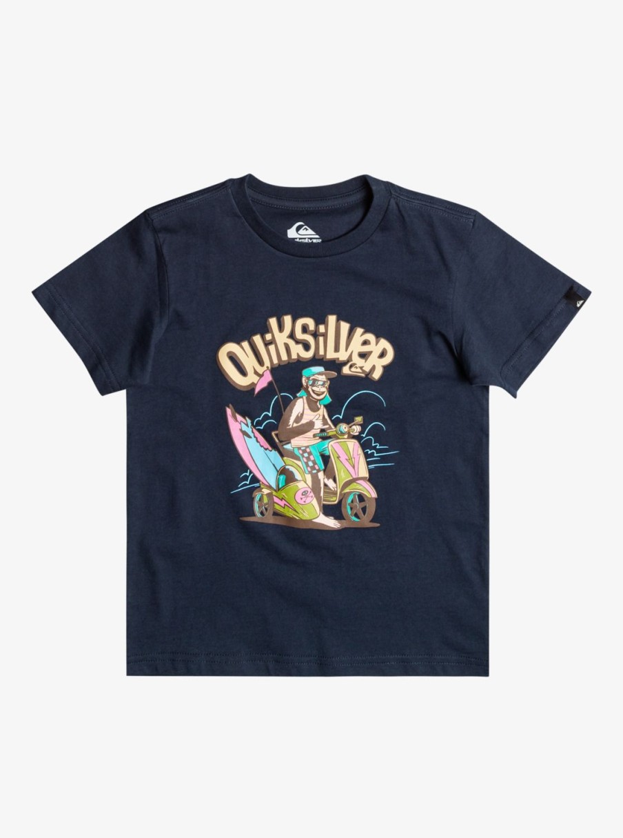 Garcon Quiksilver T-Shirts | Monkey Business – T-Shirt Pour Garcon 2-7 Navy Blazer