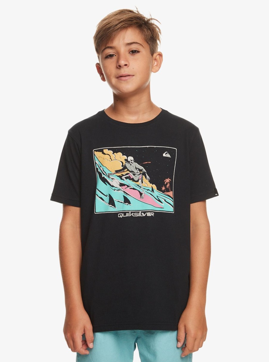 Garcon Quiksilver T-Shirts | Night Session – T-Shirt Pour Garcon 8-16 Black