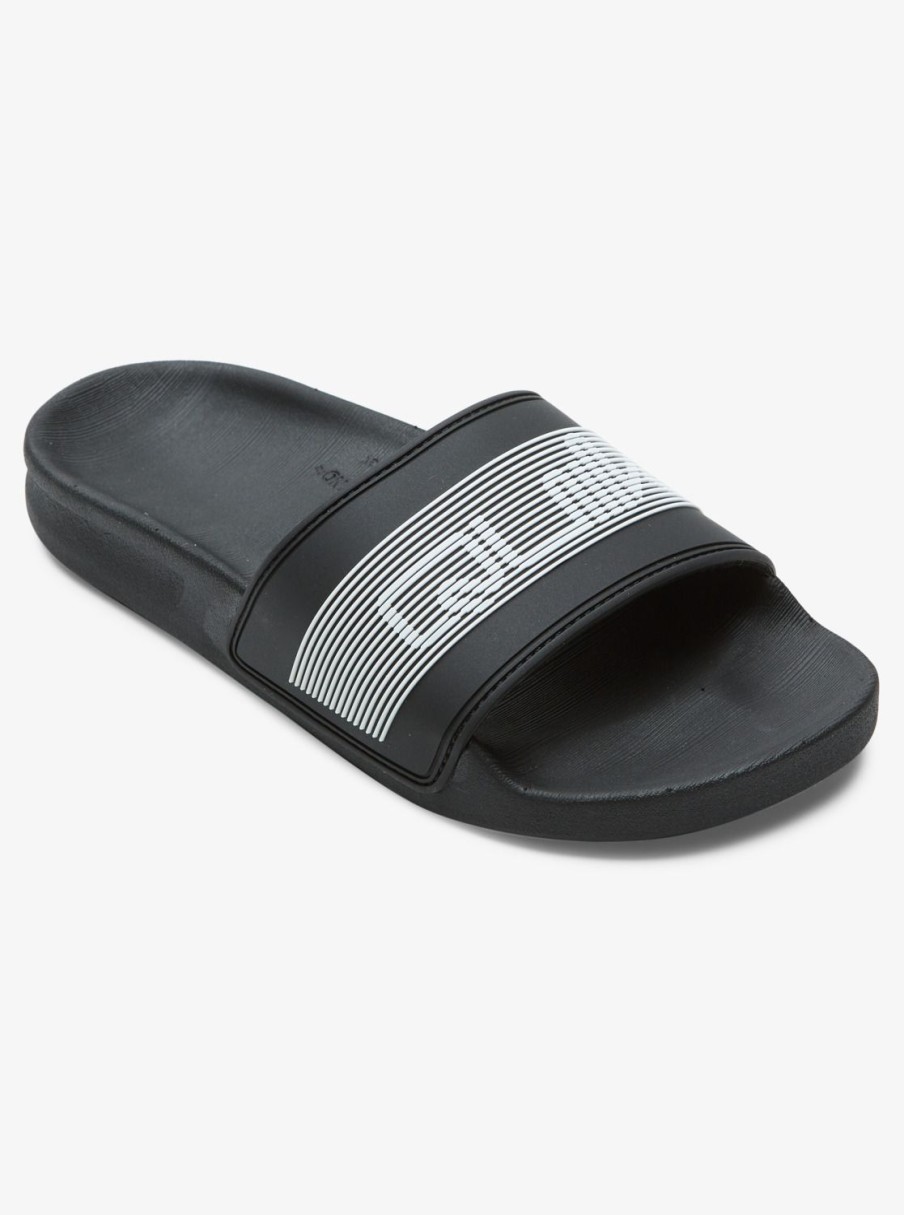 Garcon Quiksilver Tongs | Rivi Wordmark – Sandales Pour Garcon Black 2