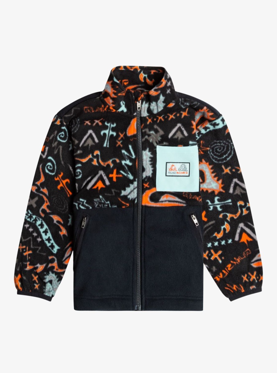 Garcon Quiksilver Sweats | Next Gen – Polaire Zippee Pour Garcon 8-16 Black Red Orange Next Gen 233