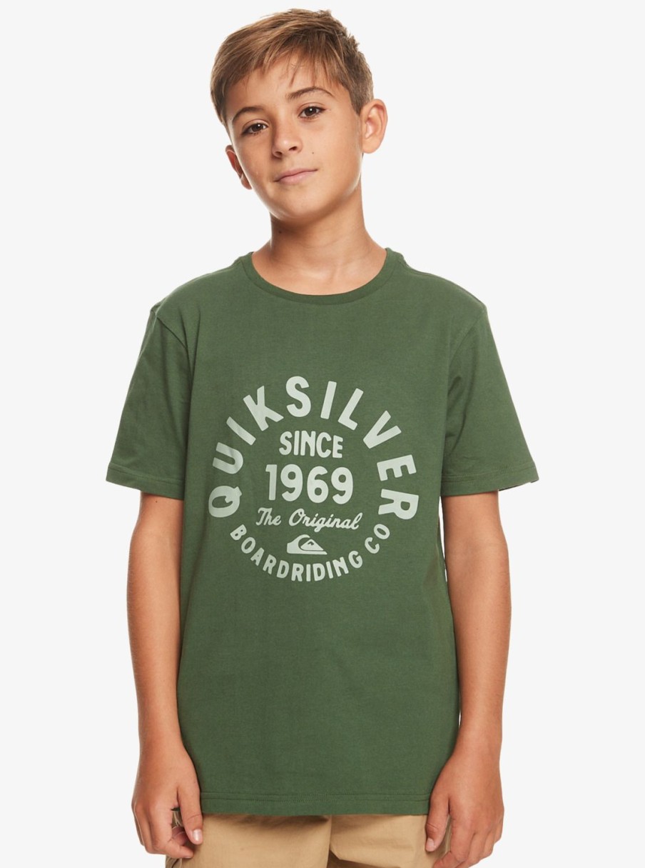 Garcon Quiksilver T-Shirts | Circled Script – T-Shirt Pour Garcon 8-16 Greener Pastures