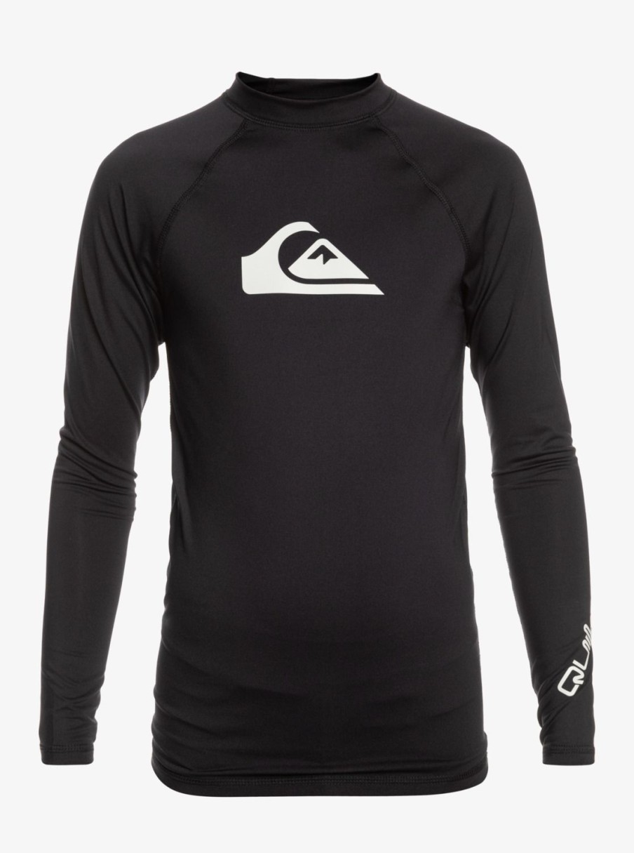 Garcon Quiksilver Lycras & Surf Tees | All Time – Lycra Manches Longues Upf 50 Pour Garcon 8-16 Ans Black