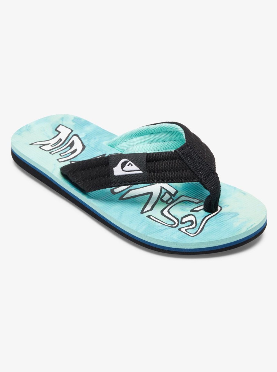 Garcon Quiksilver Tongs | Molokai Layback – Sandales Pour Garcon Green/Blue/Yellow