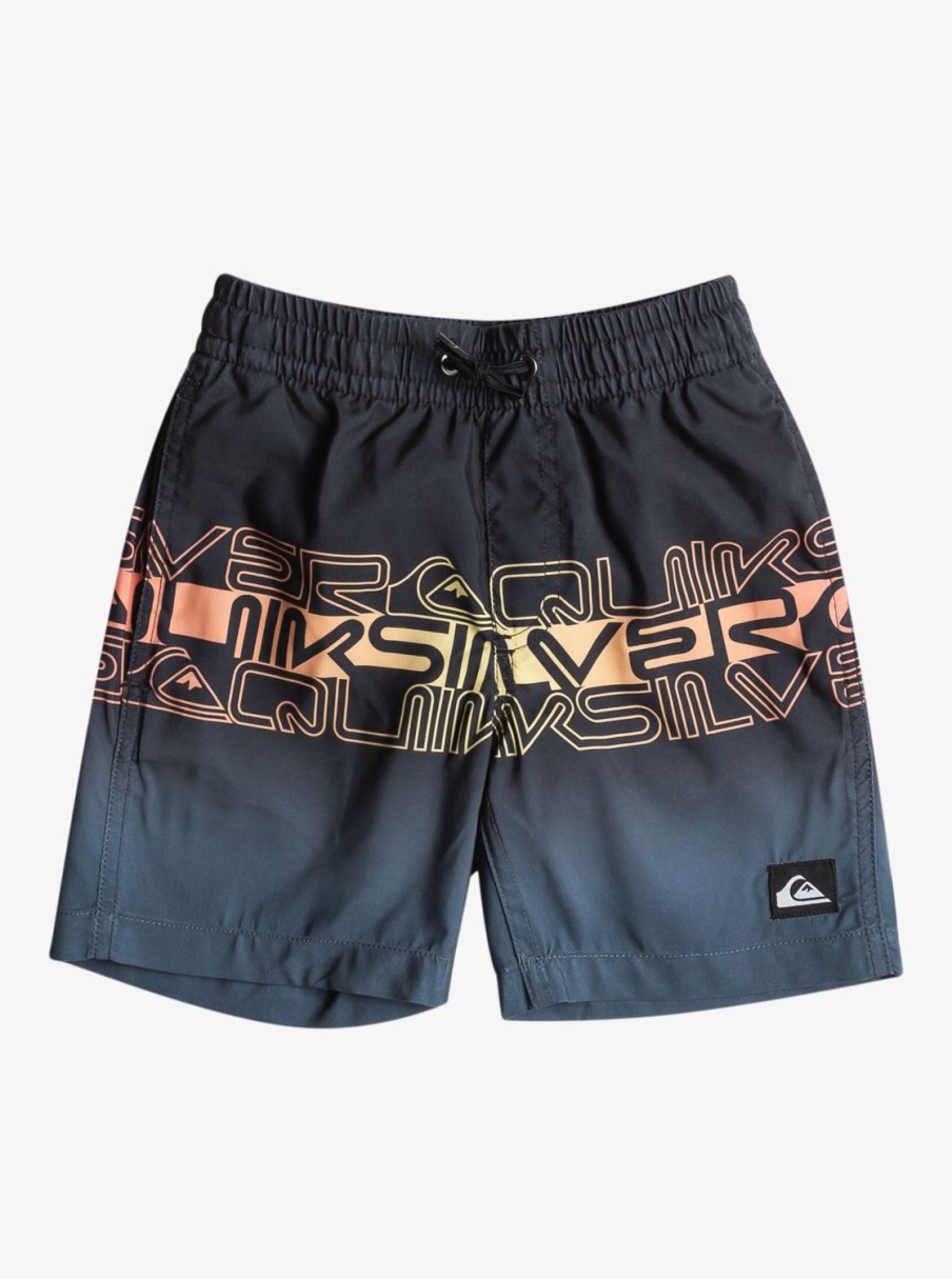 Garcon Quiksilver Boardshorts | Everyday Wordblock 13″ – Short De Bain Pour Garcon 2-7 Black