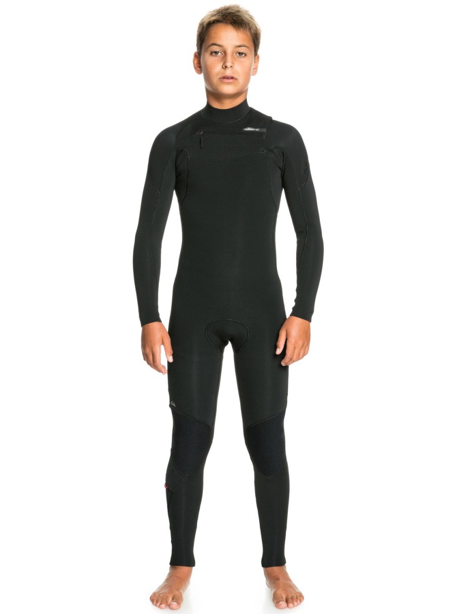 Garcon Quiksilver Combinaisons De Surf | 4/3Mm Everyday Sessions – Combinaison Chest Zip Pour Garcon Black