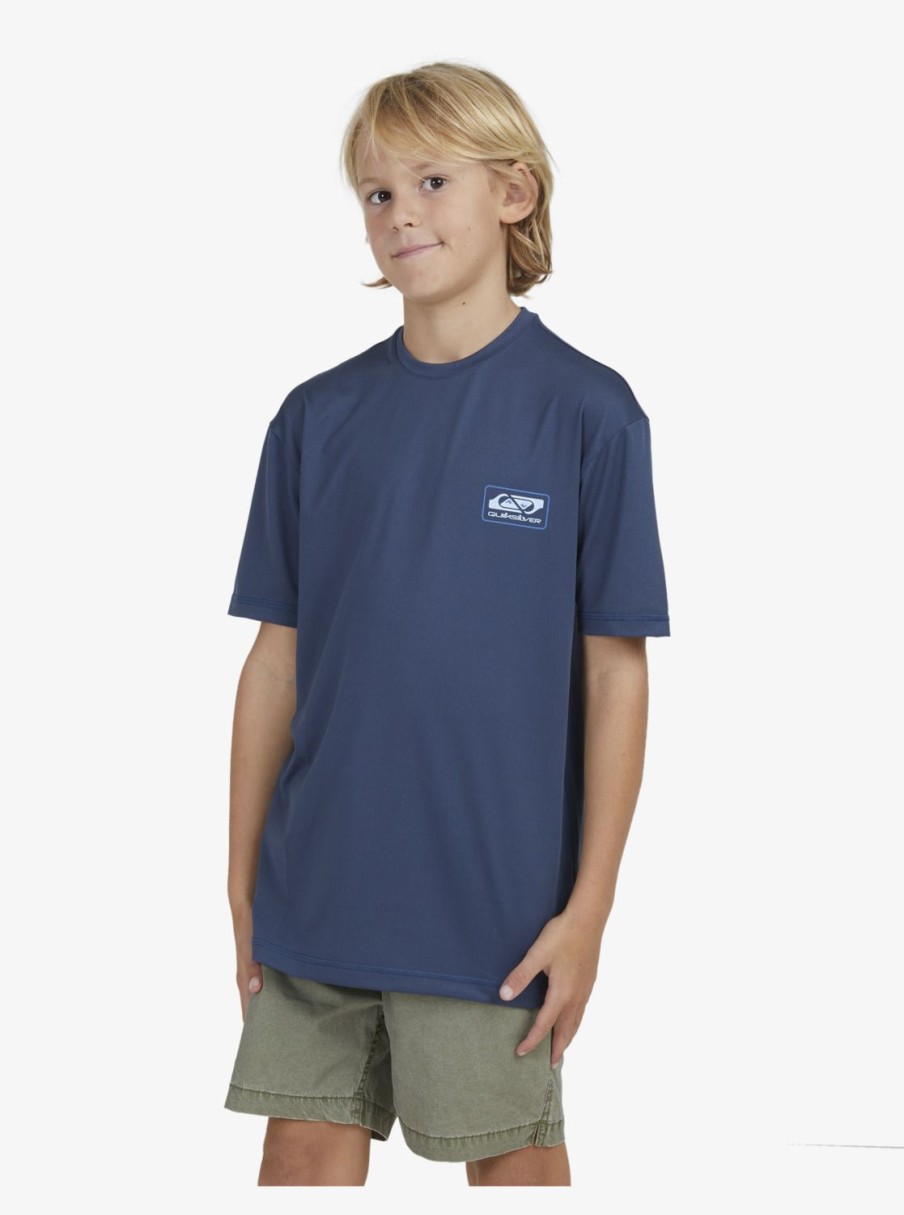 Garcon Quiksilver Lycras & Surf Tees | Mix Surf – Surf Tee Manches Courtes Upf 50 Pour Garcon 8-16 Ans Insignia Blue