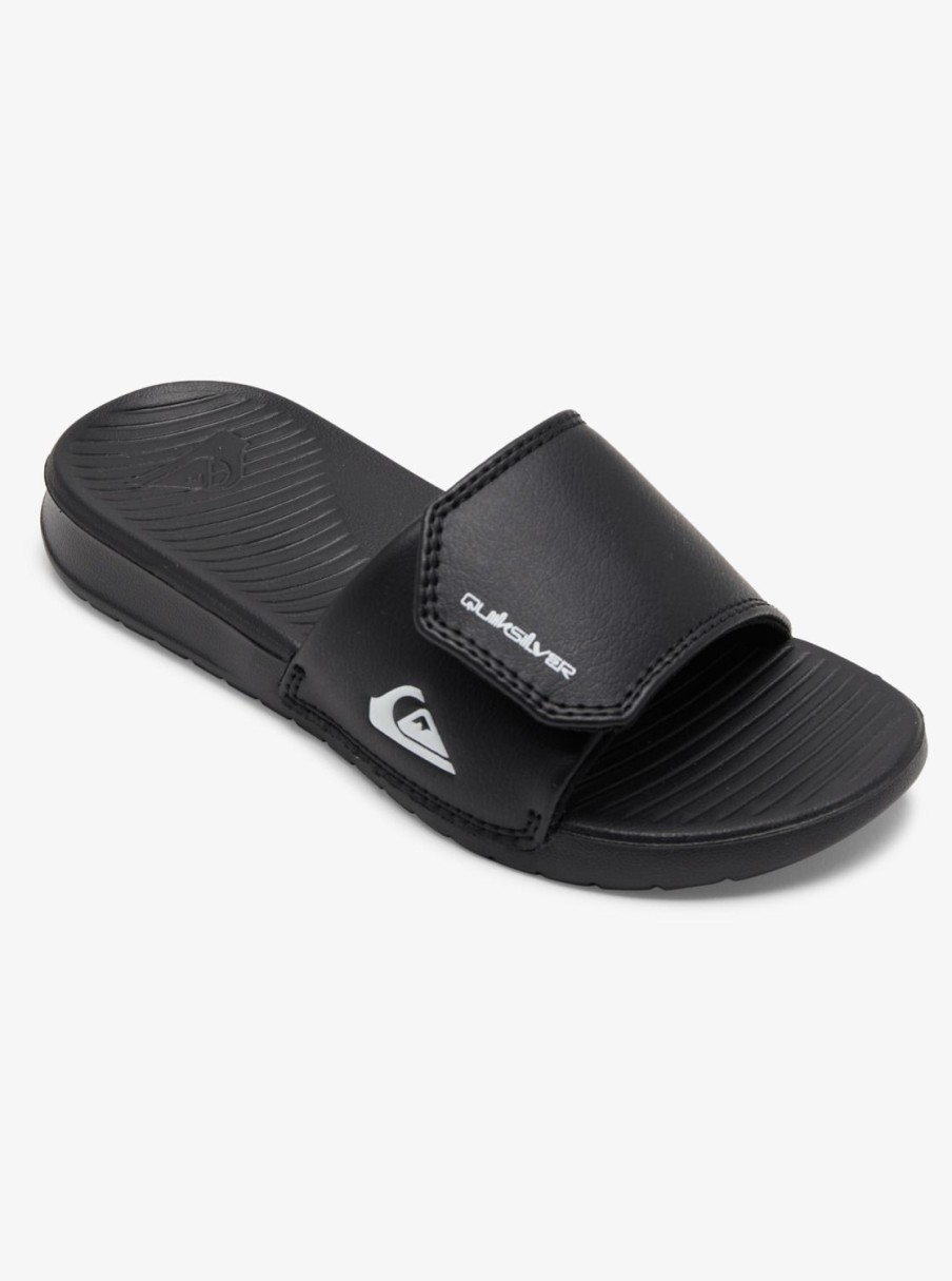 Garcon Quiksilver Tongs | Bright Coast – Claquettes Reglables Pour Garcon 8-16 Ans Black/White/Black